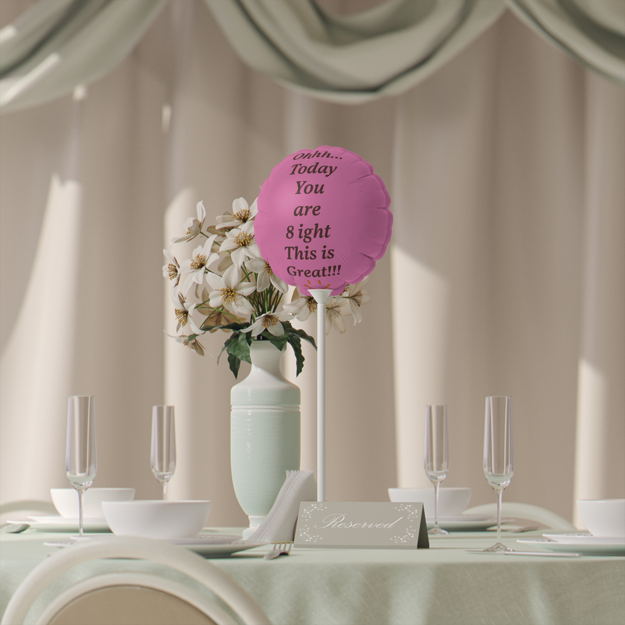 Pink Custom Print Message Confetti Balloon 6" Round & Heart-shaped Balloon - Image 7