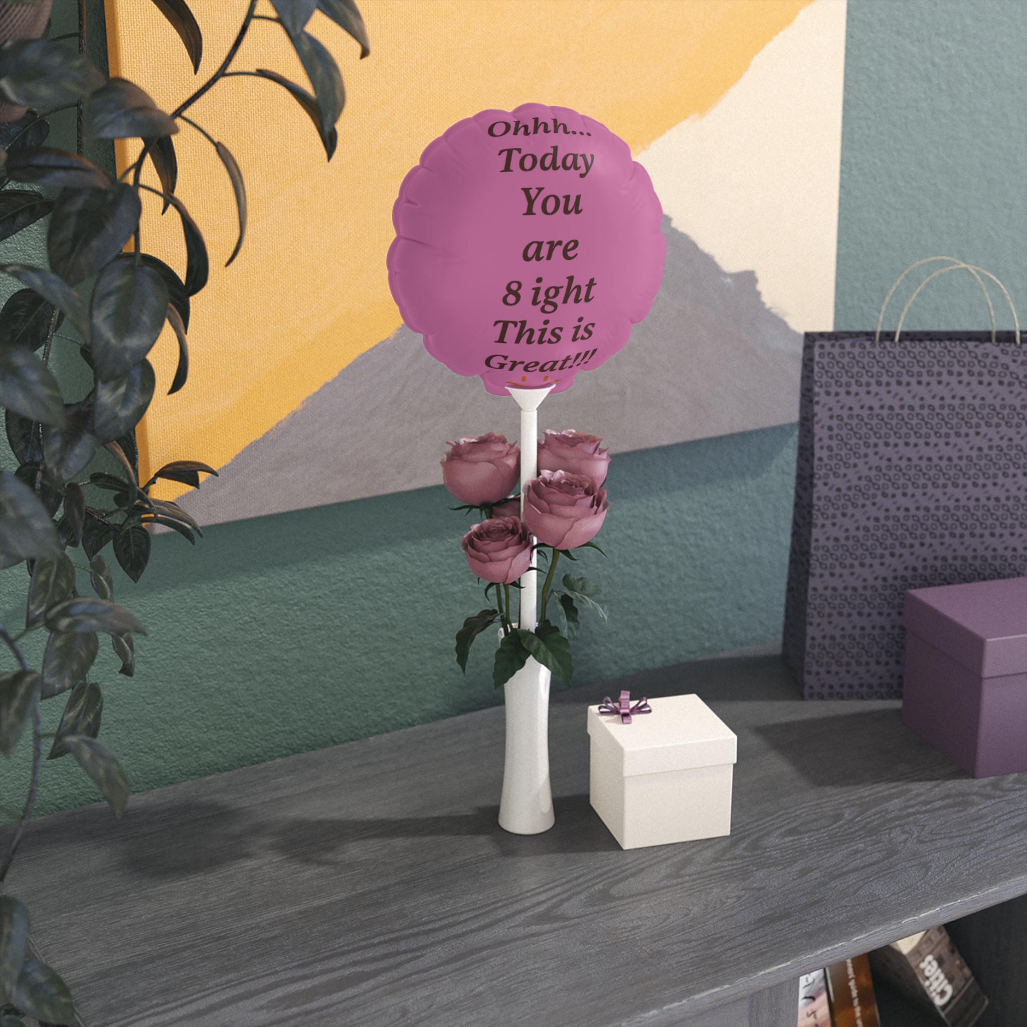 Pink Custom Print Message Confetti Balloon 6" Round & Heart-shaped Balloon - Image 8