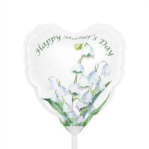 Lily Of The Valley Mother's Day Balloon Round&Heart Balloon 6" Special Occasion
