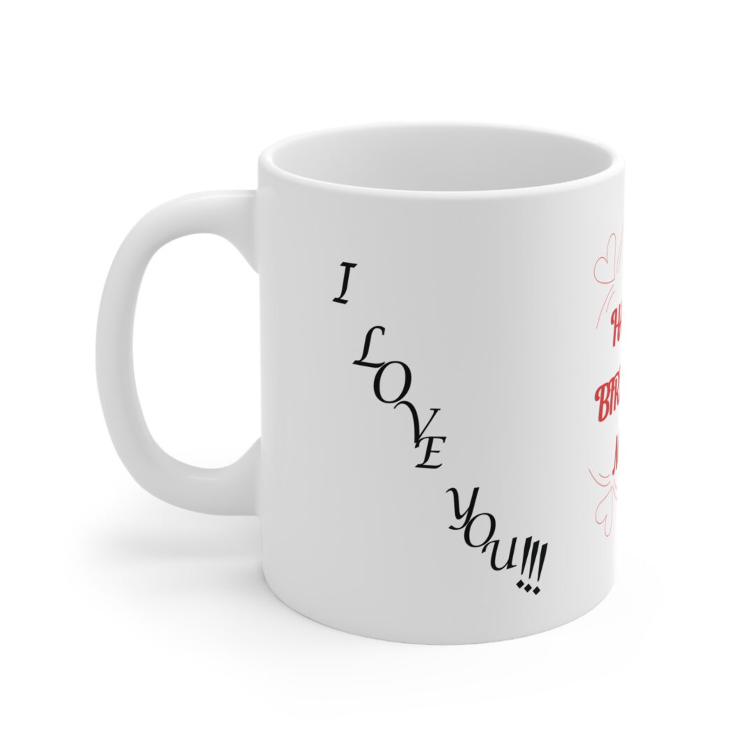Close-up of white mug with handle